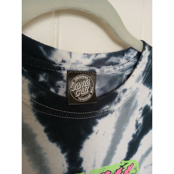 Santa Cruz T Shirt Slime Balls Graphic 2-sided Tie Dye Mens M Black White - Picture 10 of 14